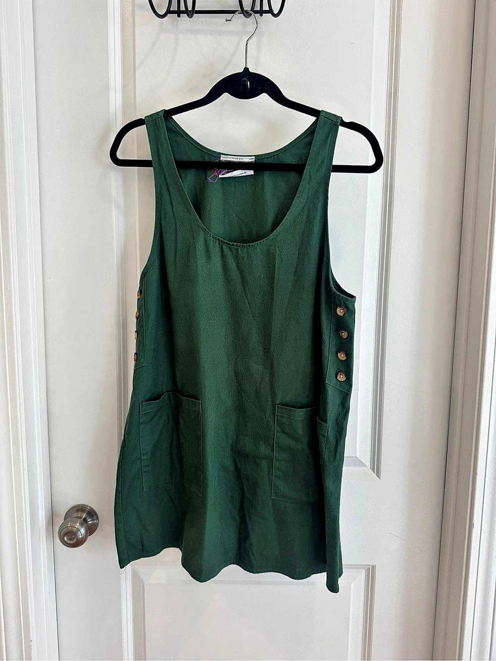 Urban Renewal Side-Button Green Mini Dress Green, Size Small